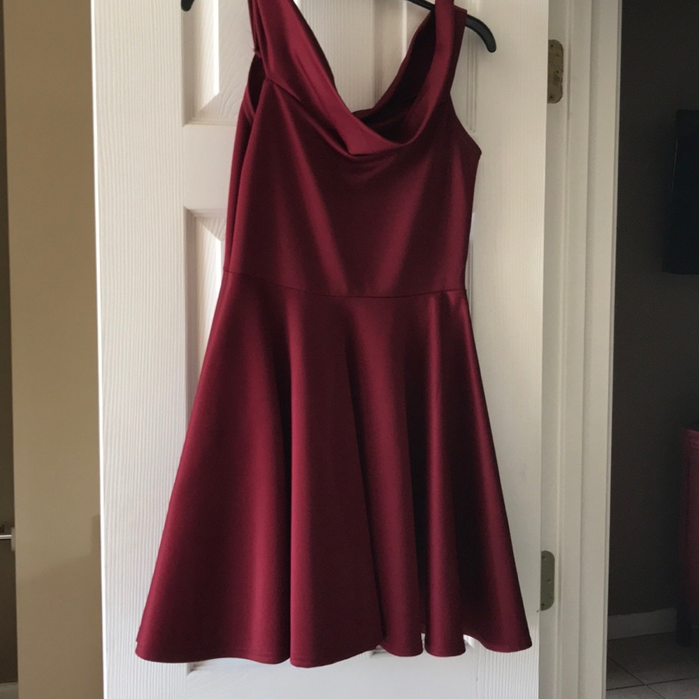 Burgundy skater dress
